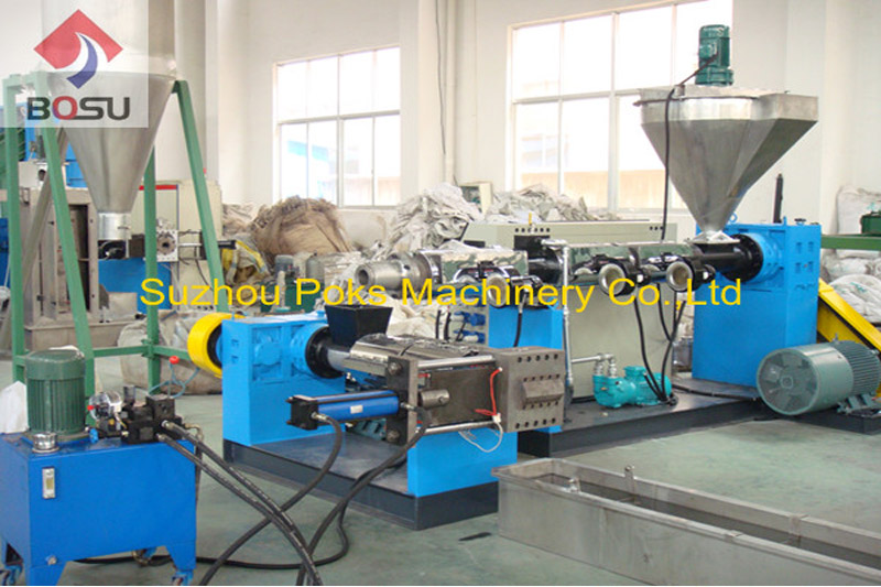 Two-stage recycling granulation unit
